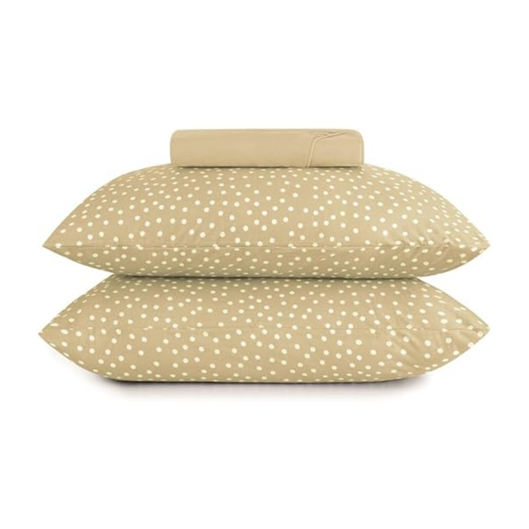 Solução curada: Altenburg Jogo de Lençol Cama Casal Malha Fio Penteado 100% Algodão Bits Poá Bolinha Vintage 3 Peças